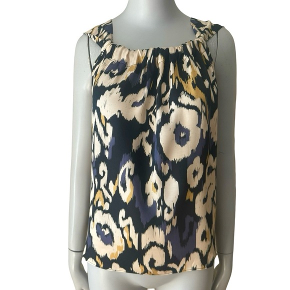 ESPECIA Ikat Tribal Print Sleeveless Top Silky Viscose Size Small - Picture 16 of 16